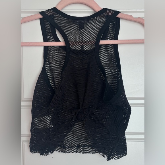 NWT • JLUXLABEL • Black • Fishnet Crop Tank • Small • Swimsuit Coverup - Picture 4 of 5